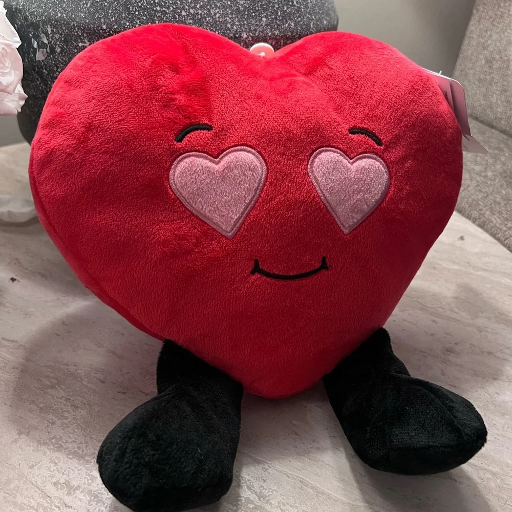 American Greetings Heart-Shaped Plush Pillow with Black Legs
